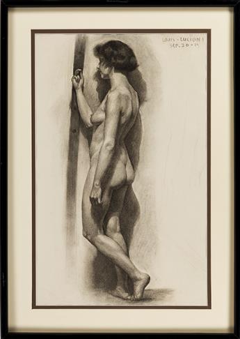 LUIGI LUCIONI Study of a Standing Female Nude.